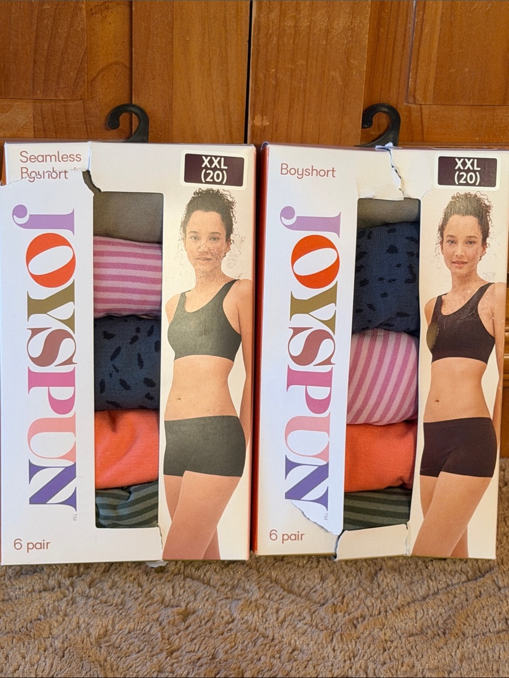2 packs Joyspun 5 Pack Boyshorts & Seamless Boyshorts - Multicolor (XXL)